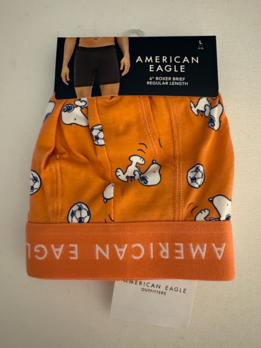 Snoopy Boxer Briefs Mens Large American Eagle Orange